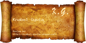 Knabel Gyula névjegykártya