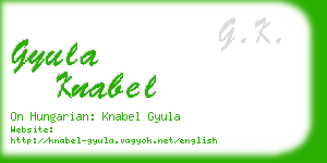 gyula knabel business card